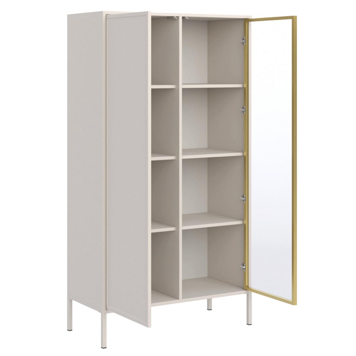 VITRINE Velveto Kaschmir 90 cm - Kaschmir, Holzwerkstoff/Metall (90/160.2/40cm) - Selsey