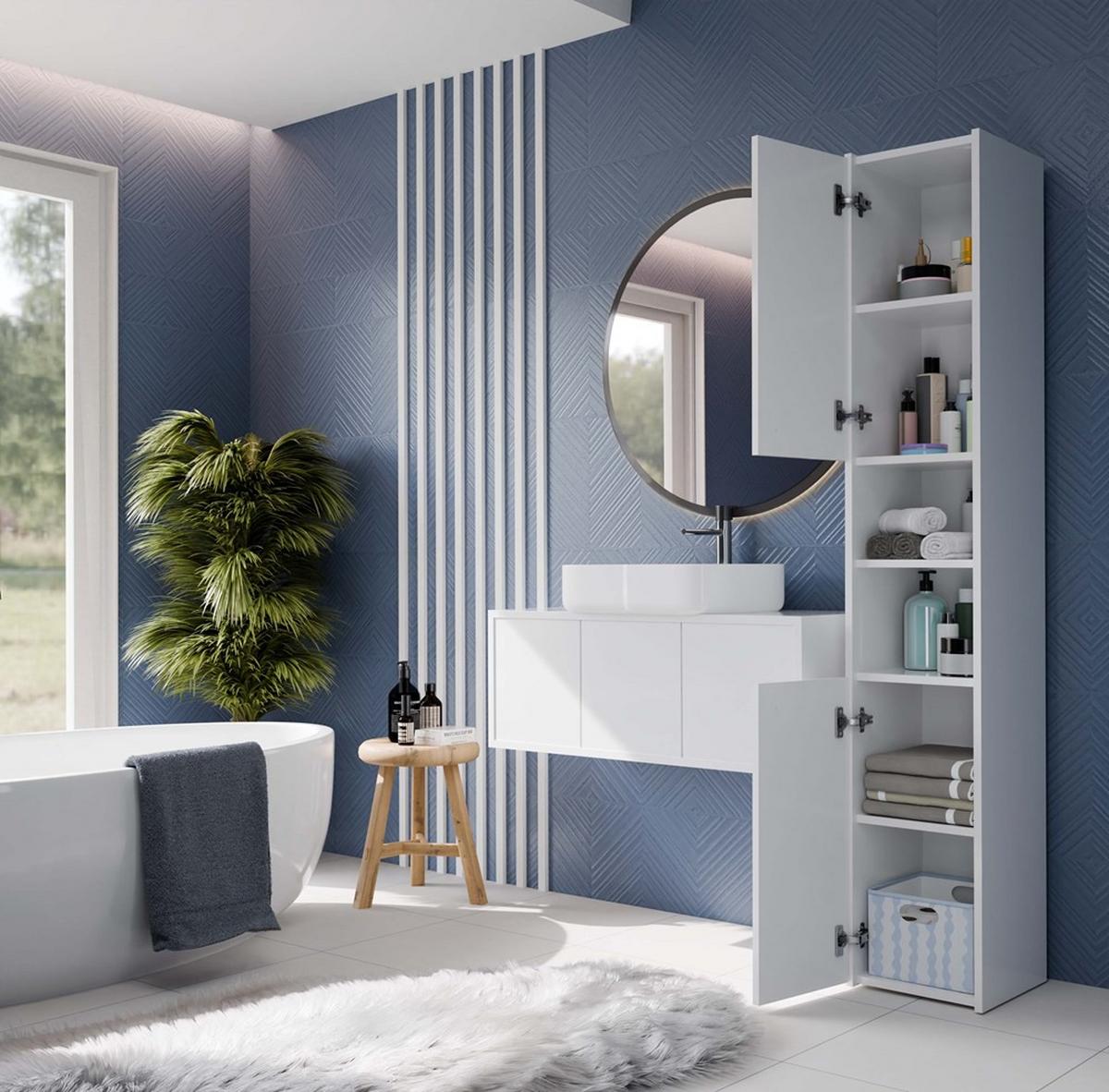 BADEZIMMERSCHRANK Weiß 30/170/30 - Weiß, Holzwerkstoff (30/170/30cm) - RAUMHIRSCH FURNITURE