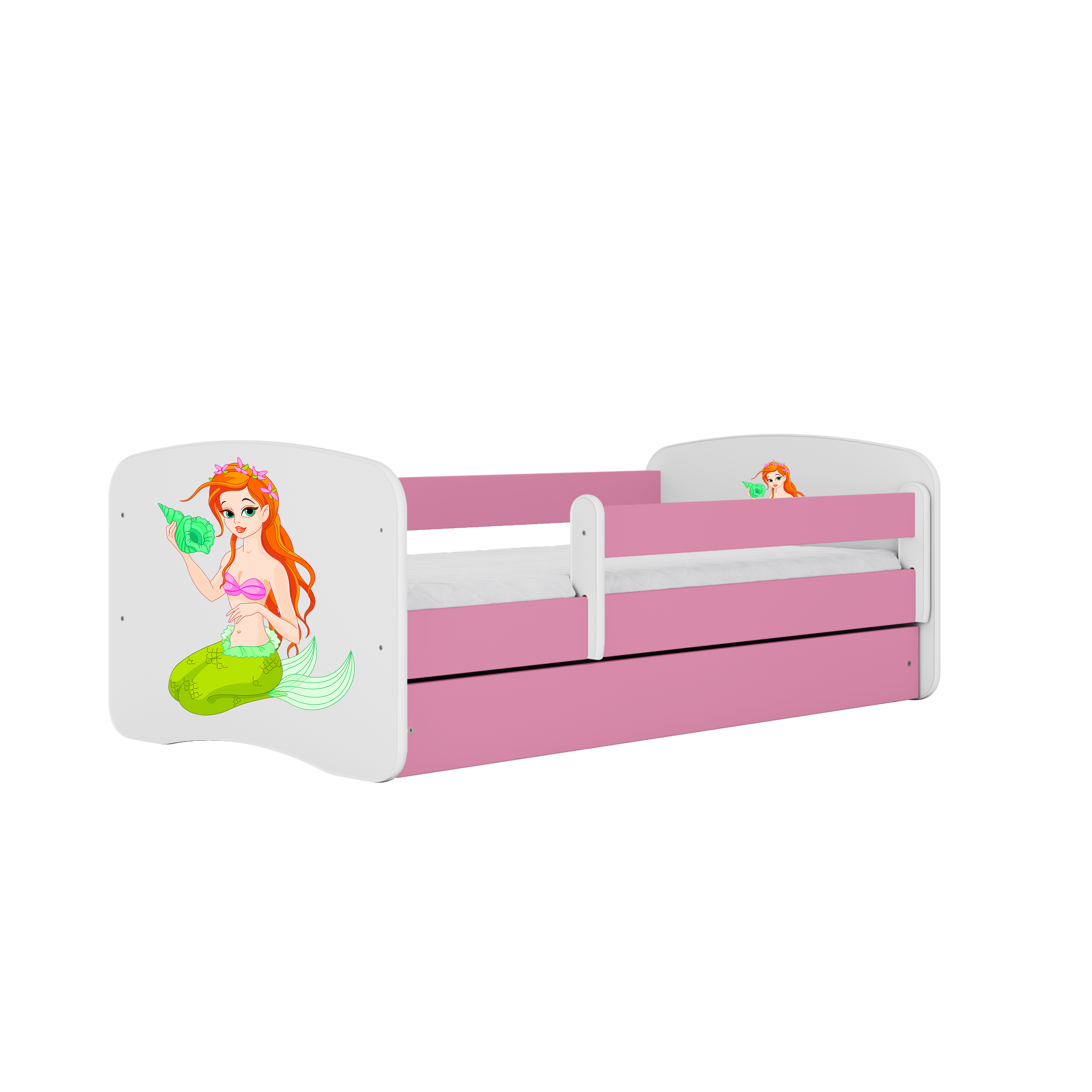 KINDERBETT Meerjungfrau mit Schublade 160/80 90/61/164 - Rosa, Holzwerkstoff (80/160cm) - RAUMHIRSCH FURNITURE