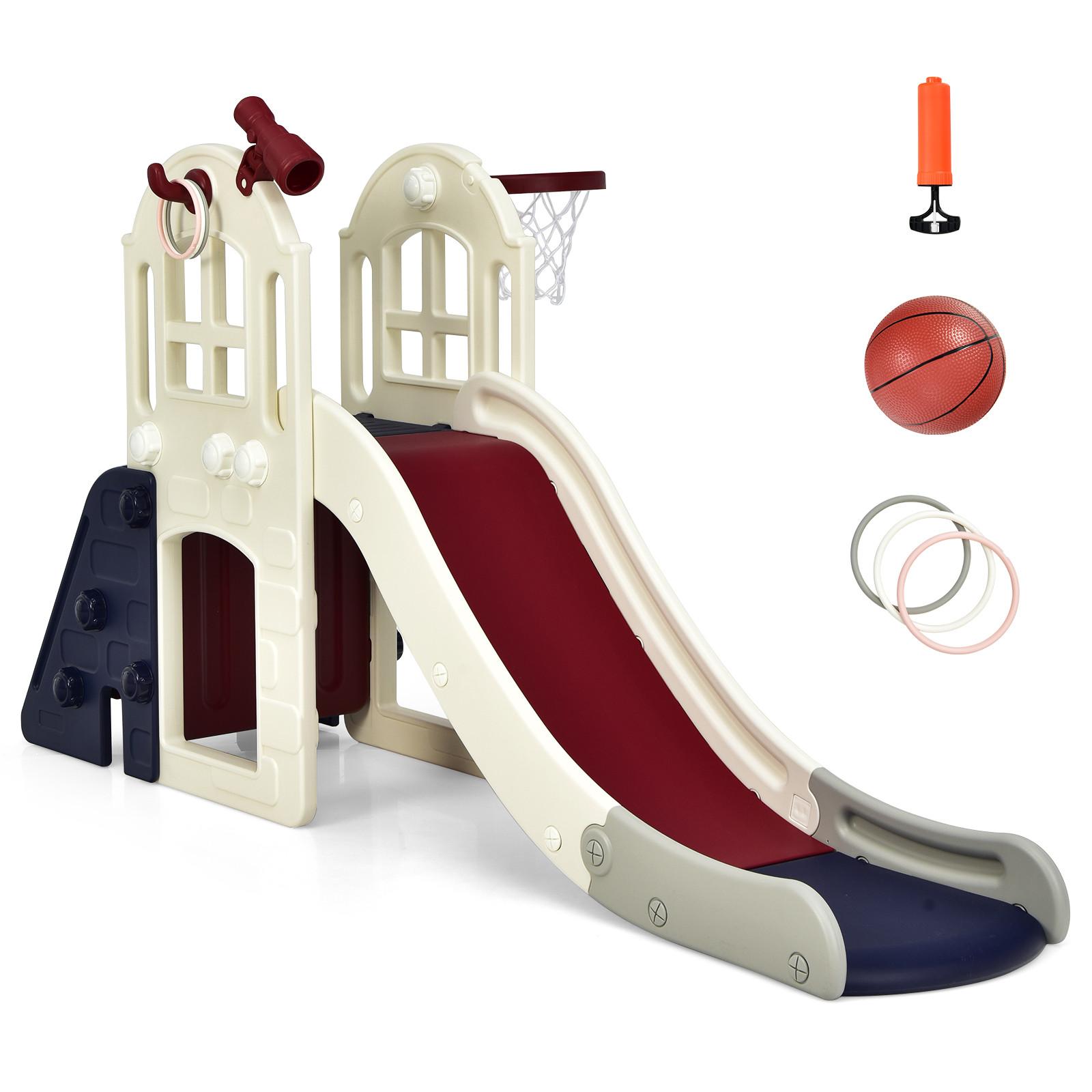 6-IN-1-RUTSCHE FÜR KINDER Blau - Blau, Kunststoff (190/98/83cm) - COSTWAY