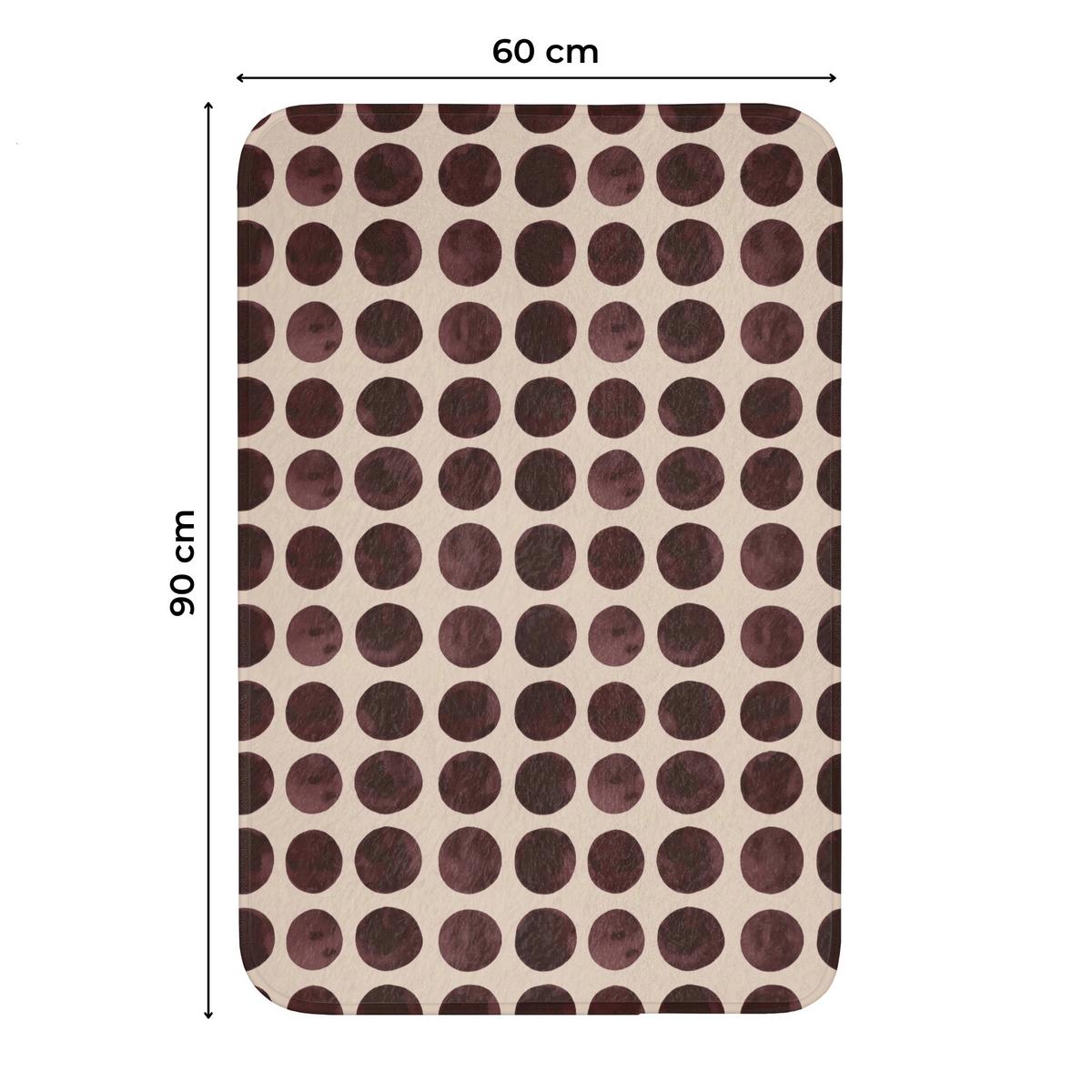 WC-VORLEGER Polka dots - Muster - Braun Toilettenvorleger 60x90 cm - Bordeaux, Textil (60/1cm) - OnlyWow