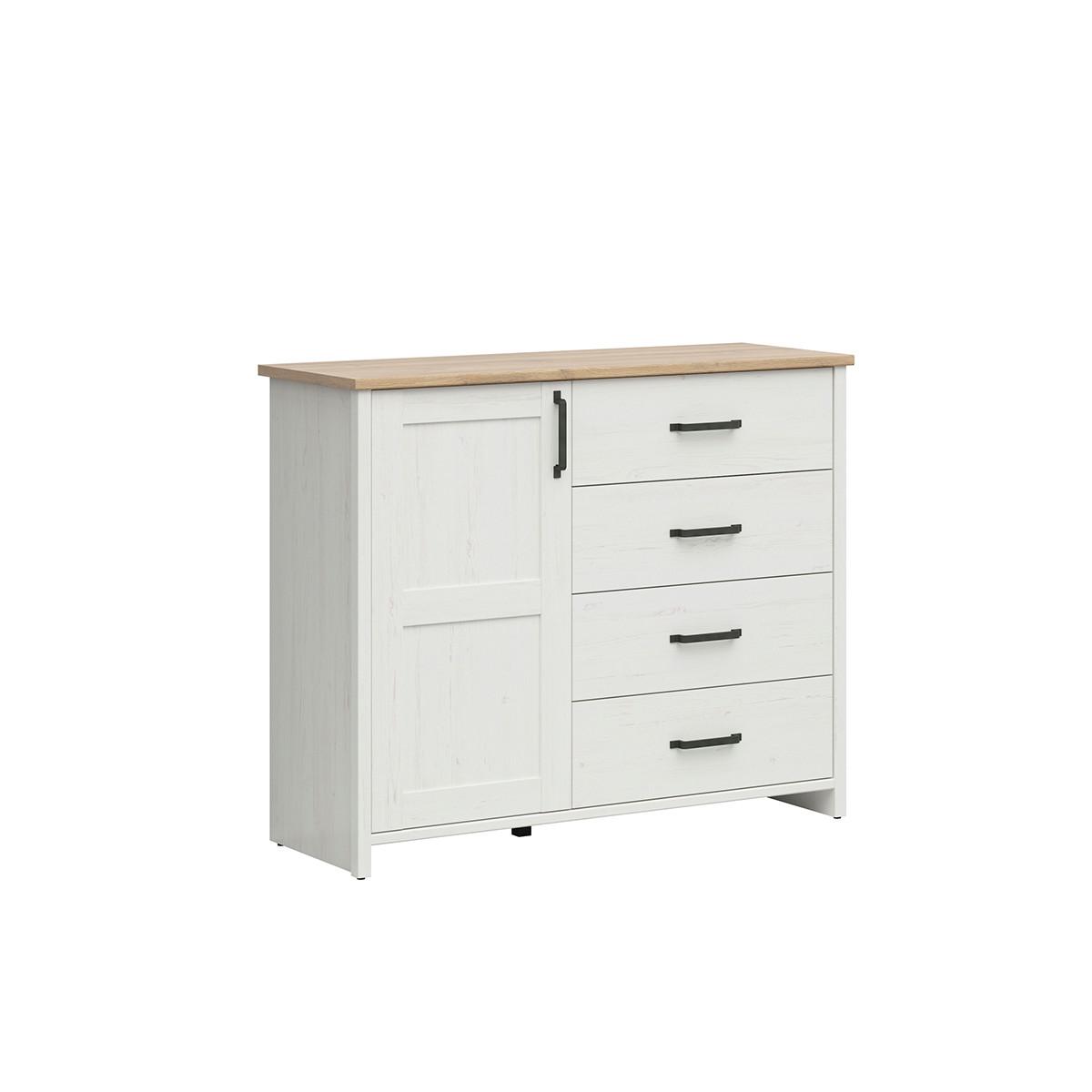 SIDEBOARD Aksel Weiß und Holz - Weiß, Holzwerkstoff (102/99/43cm) - Petits-meubles