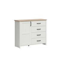 SIDEBOARD Aksel Weiß und Holz - Weiß, Holzwerkstoff (102/99/43cm) - Petits-meubles