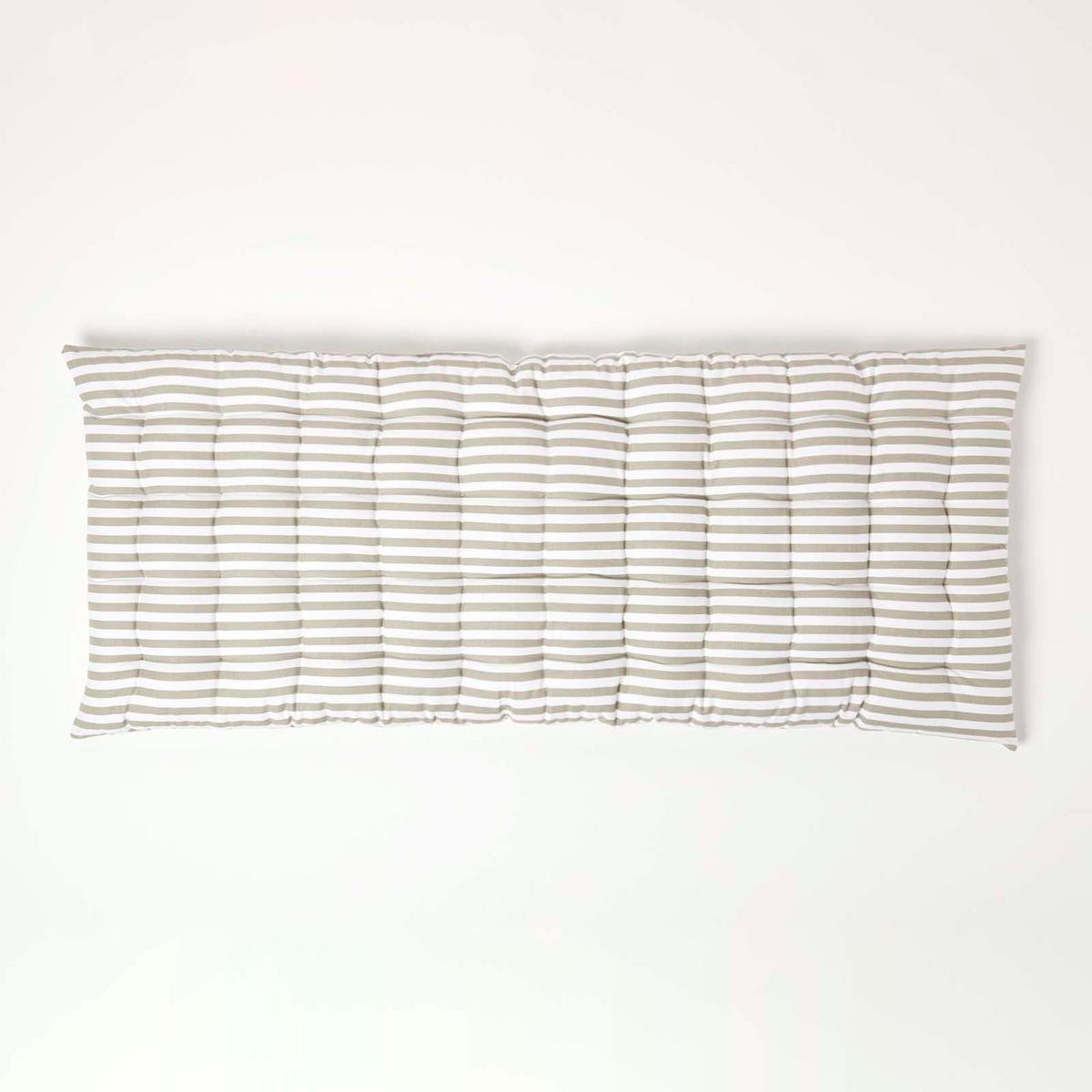BANKAUFLAGE 2-Sitzer grau-weiß gestreift 108/42/5 cm - Grau, Textil (108/42/5cm) - Homescapes