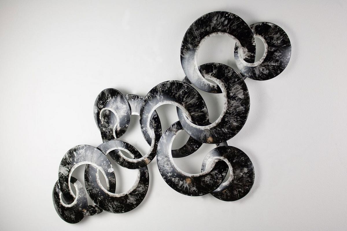 WANDDEKO Schwarz-Weiß 107/61 cm - Schwarz, Metall (3.1/61/7cm) - KUNSTLOFT