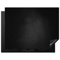 HERDABDECKPLATTE Beton - Schwarz - Grau - Strukturiert - Industriell Induktionsmatte 77x59 cm - Graphitfarben, Kunststoff (77/59/0.2cm) - MuchoWow