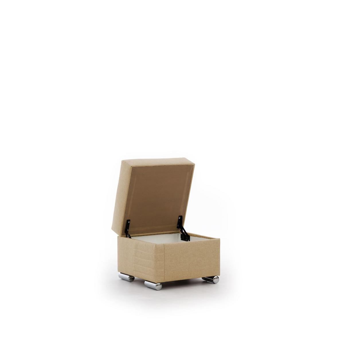 POLSTERHOCKER Canton In Liverpool - Beige, Holzwerkstoff/Textil (54/54/45cm) - Fun Möbel