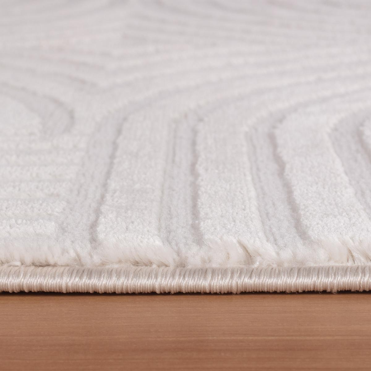 TEPPICH Kurzflor ILLER in Creme, mit 3D-Design, aus Jute, 280 x 370 cm - Beige, Textil (370/280cm) - KADIMA DESIGN