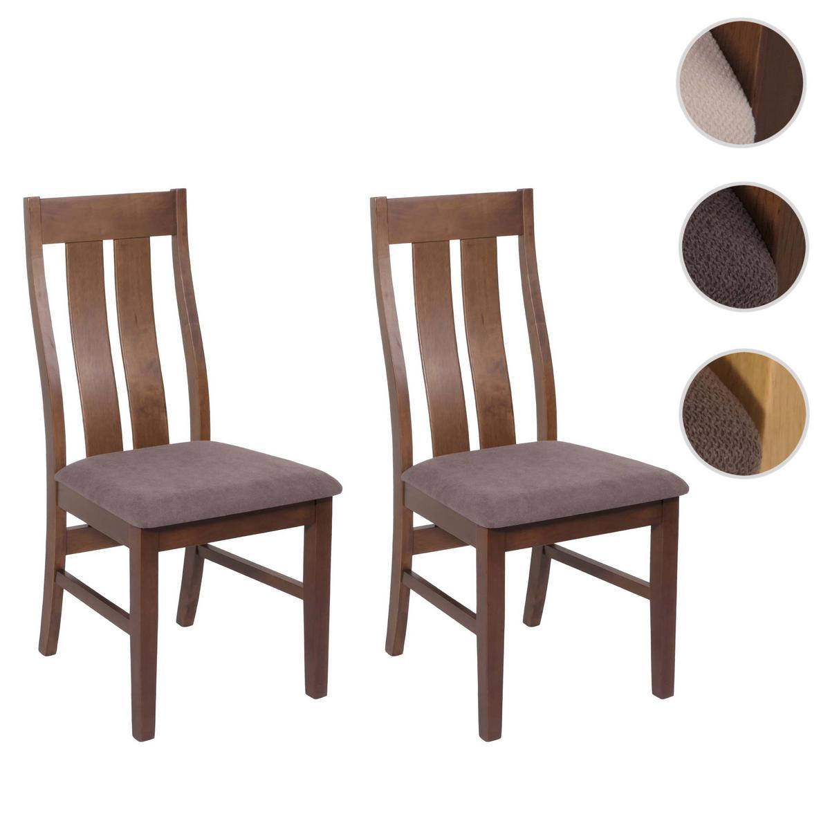 ESSZIMMERSTUHL Dunkelbraun, Taupe 2er-Set - Taupe/Dunkelbraun, Holz (46/100/45cm) - MCW