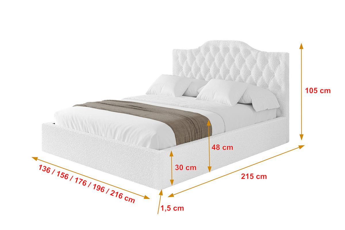 POLSTERBETT mit Bettkasten und Lattenrost, Boxbett ohne Matratze - FALIO 120x200 Weiß - Weiß, Holzwerkstoff/Textil (120/200cm) - ALTDECOR