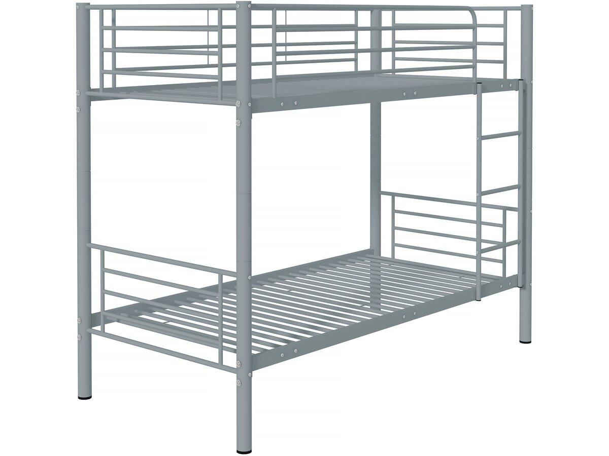 ETAGENBETT adam Grau - Grau, Metall (190/90cm) - Habitat Garten