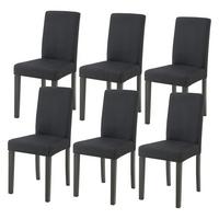 ESSZIMMERSTUHL-SET HAMBURG 6 TLG. - Schwarz, Holz/Textil (43/89/54cm) - [en.casa]