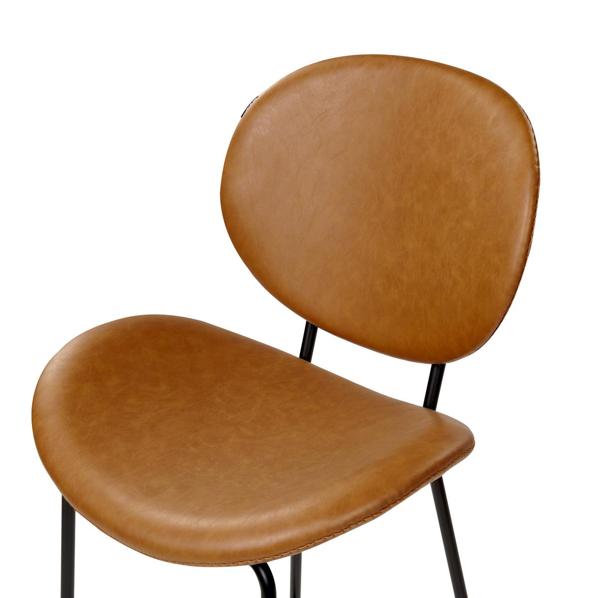 BARSTUHL 2er-Set Kunstleder goldbraun/schwarz Luana - Schwarz/Braun, Kunststoff (52/116/48cm) - Beliani