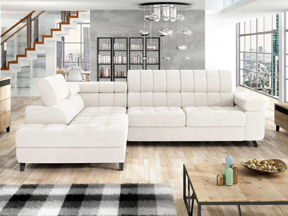 ECKSOFA Nord, Seite: Links - Schwarz/Naturfarben, Holz/Textil (264/203cm) - MIRJAN24