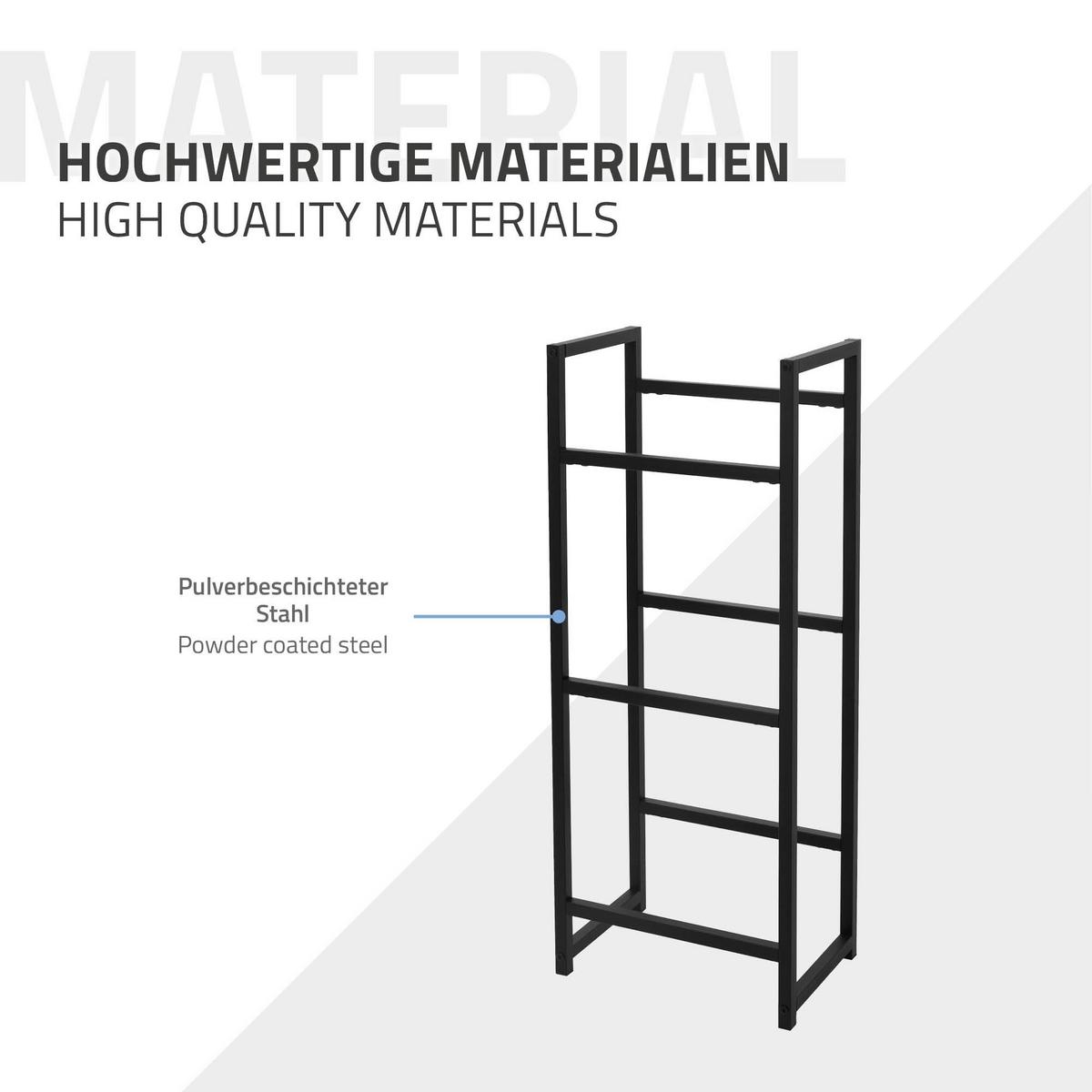GETRÄNKEKISTENREGAL für 3 Kisten 47x31x116,5 cm aus Stahl - Anthrazit, Metall (31/116.5/47cm) - ML-DESIGN