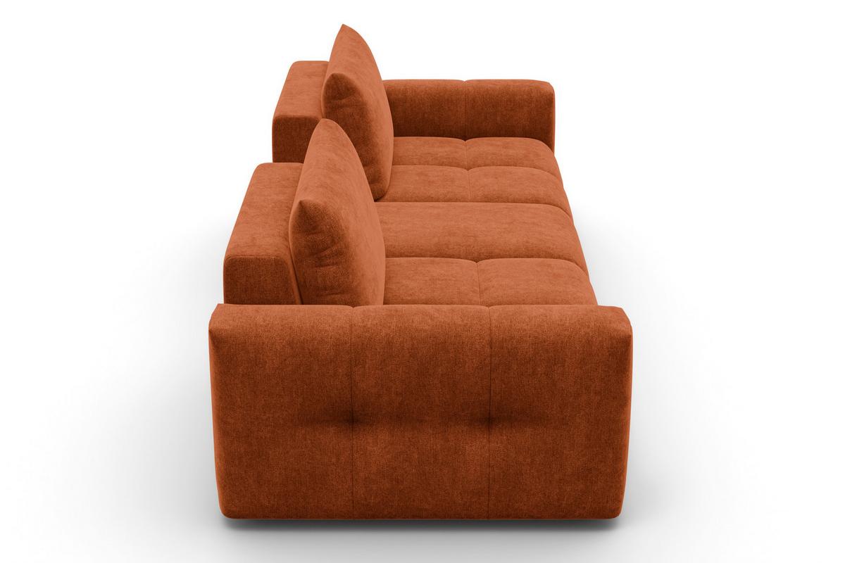SOFA VERONA 4-Sitzer, Orange - Schwarz/Orange, Holz/Textil (282/83/110cm) - Courtois Laville