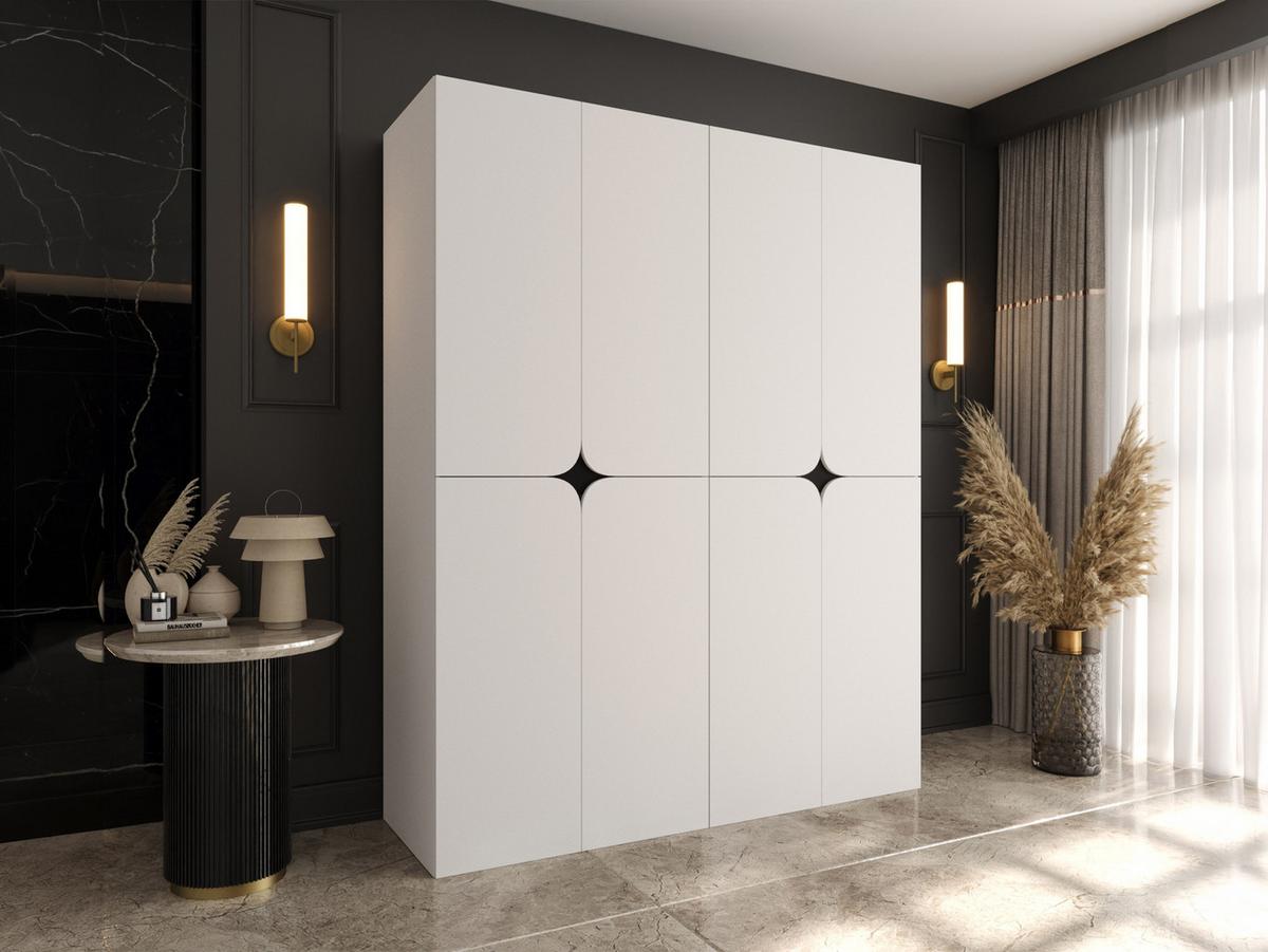 DREHTÜRENSCHRANK Espresso 180 cm - Schwarz/Weiß, Holzwerkstoff/Kunststoff (180/203/50cm) - MIRJAN24