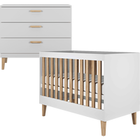 BABYZIMMER 2-teilig Kubi Weiß - Weiß, Holzwerkstoff (66/90/124cm) - Petits-meubles
