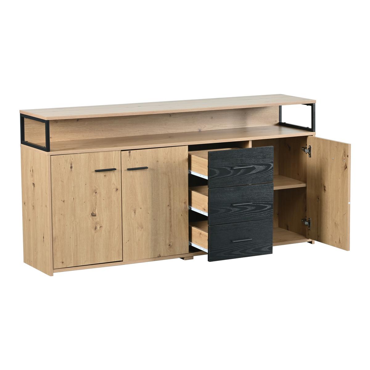 SIDEBOARD Holzeffekt 150/35/75,9 cm - Braun, Holzwerkstoff/Metall (35/76/150cm) - Urban Meuble