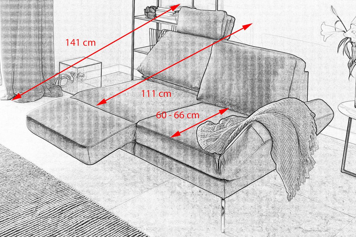 LEDERSOFA HURRICANE Grau Leder - Dunkelgrau/Silberfarben, Leder (170/87/141cm) - KAWOLA