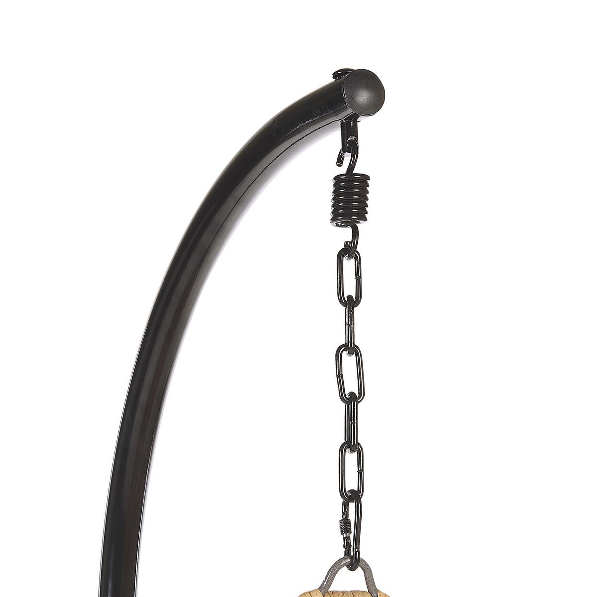 HÄNGESESSEL mit Gestell PE Rattan natürlich 97 cm Aspio - Beige, Kunststoff (99/199/97cm) - Beliani