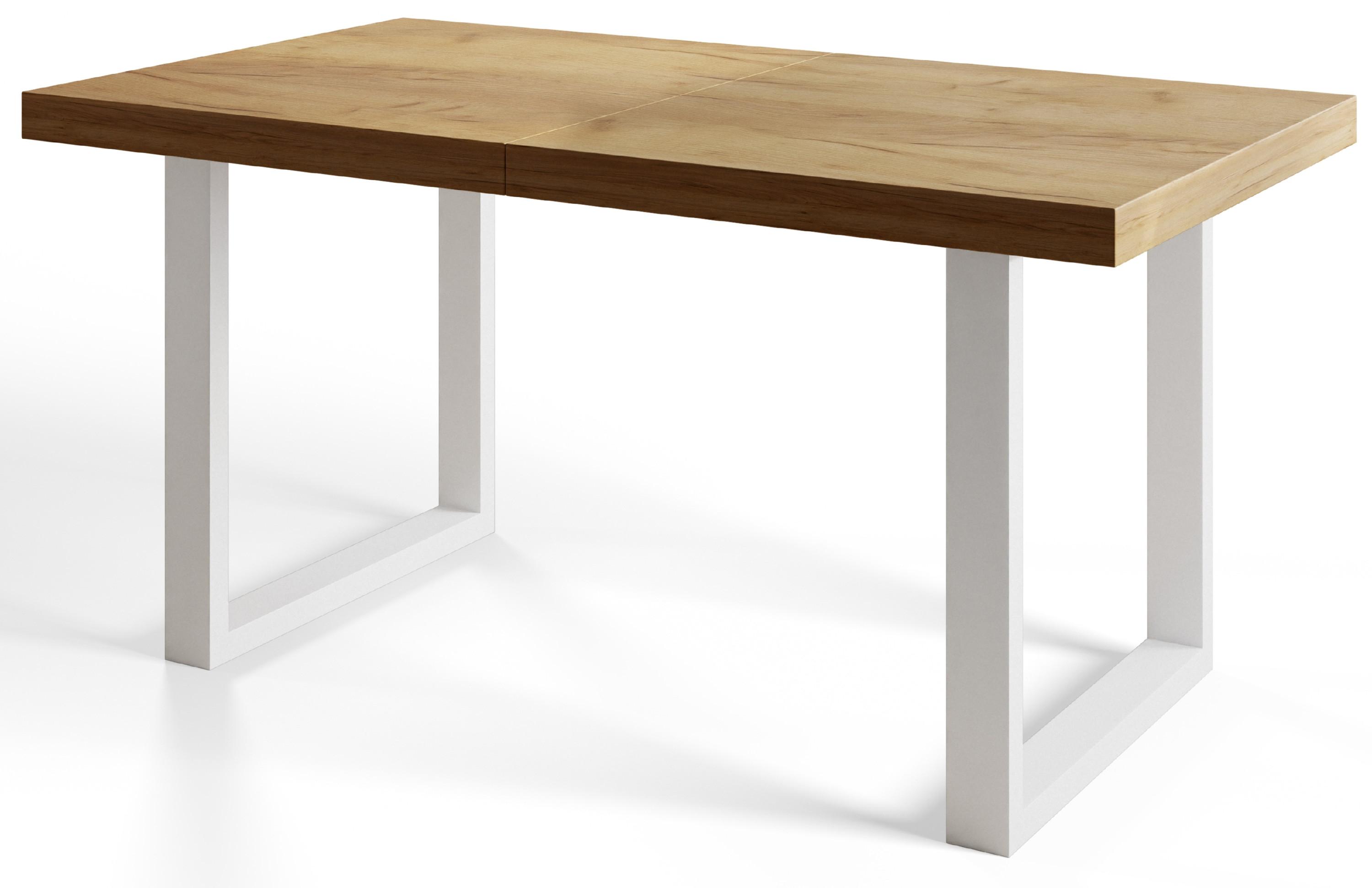 ESSZIMMERTISCH LOFT-U 200X100X77 cm, Farbe: CRAFT, mit Metallbeinen in Farbe Weiß - Braun/Weiß, Holzwerkstoff (200/100/77cm) - Alpi-Möbel