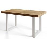 ESSZIMMERTISCH LOFT-U 200X100X77 cm, Farbe: CRAFT, mit Metallbeinen in Farbe Weiß - Braun/Weiß, Holzwerkstoff (200/100/77cm) - Alpi-Möbel