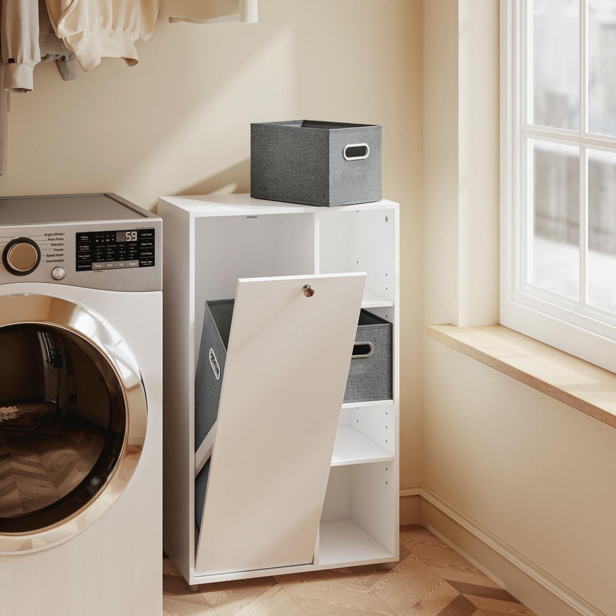 HOCHSCHRANK mit offenen Fächern und Tür BZR218-W - Ahornfarben, Fell (50/85/30cm) - SoBuy