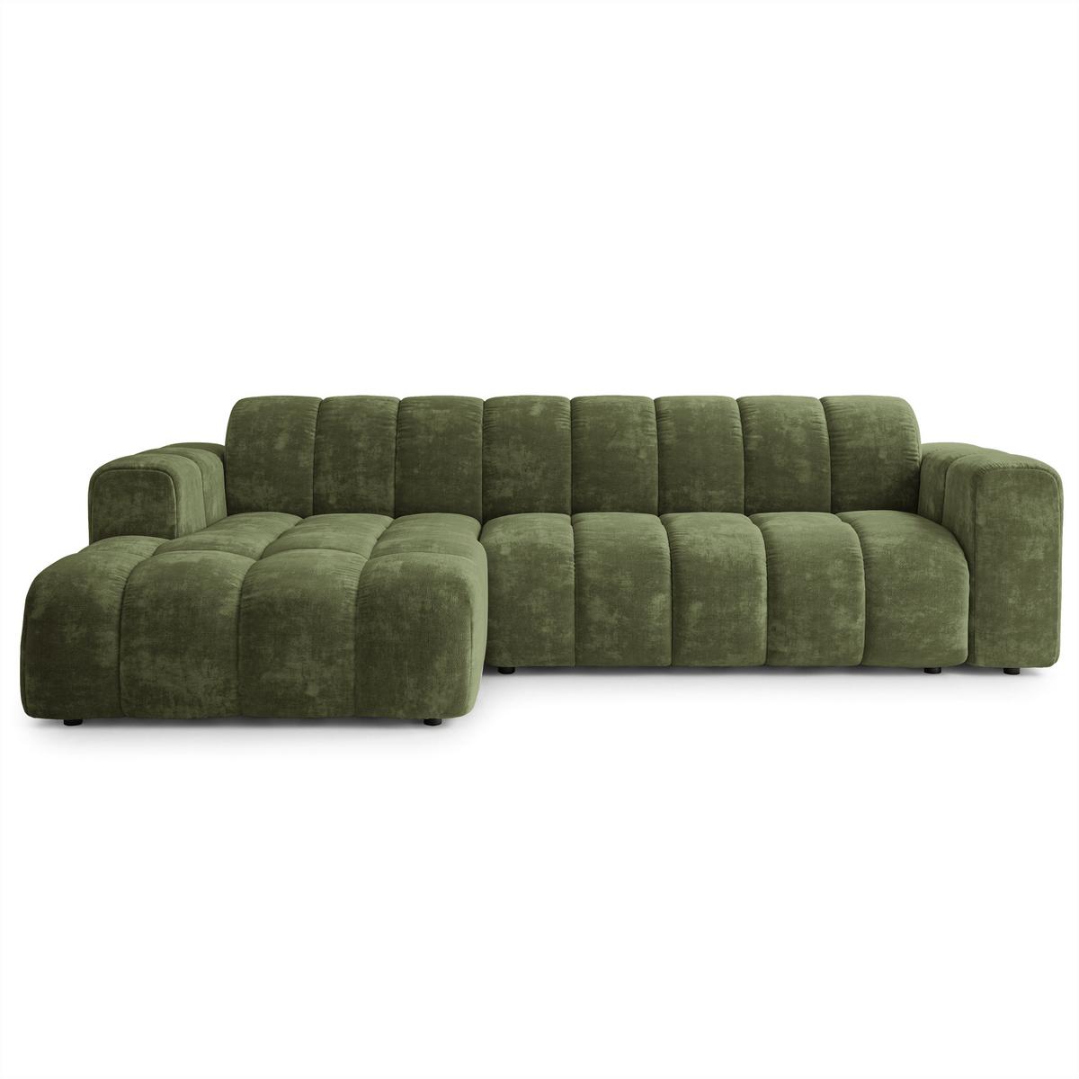 ECKSOFA SETIA LM L-S Grün Chenille - Grün, Holzwerkstoff (304/165cm) - MASSENO