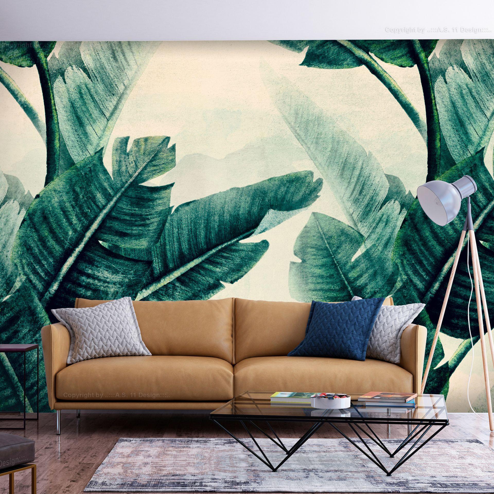 SELBSTKLEBENDE FOTOTAPETE 441/315 cm - Grau/Grün, Kunststoff/Textil (441/1cm) - KUNSTLOFT