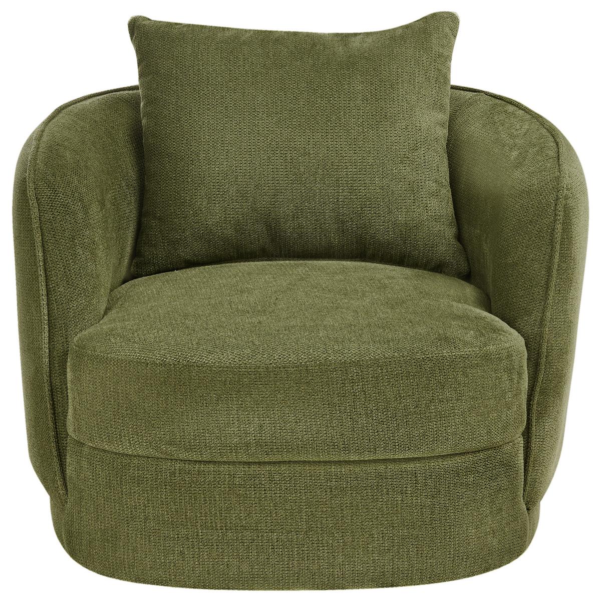 DREHSESSEL Stoff Grün Andalen - Grün, Textil (85/74/79cm) - Beliani