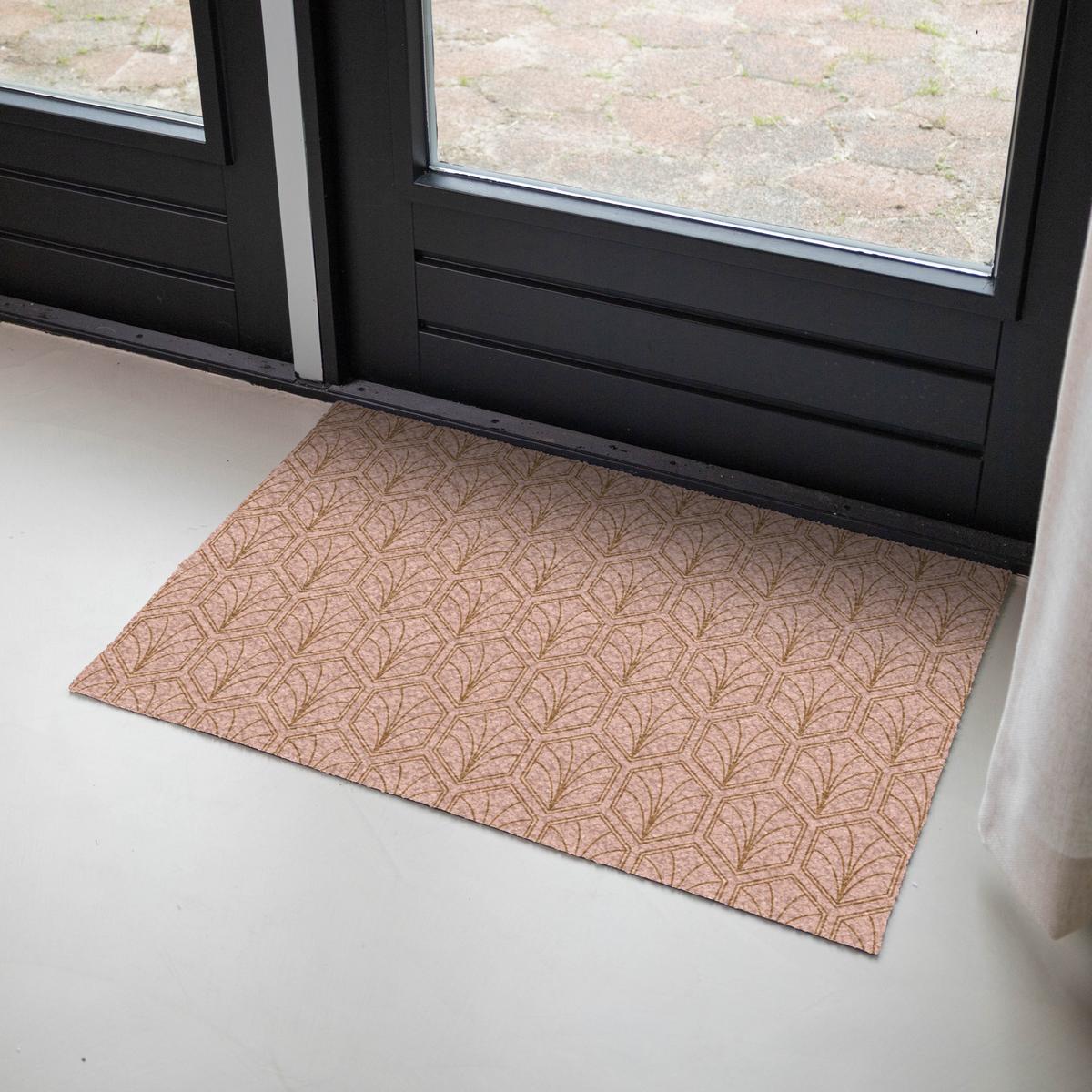 FUSSMATTE Lachsrosa - Muster - Geometrisch Schmutzfangmatte 90x60 cm - Altrosa, Kunststoff (90/0.4cm) - MuchoWow