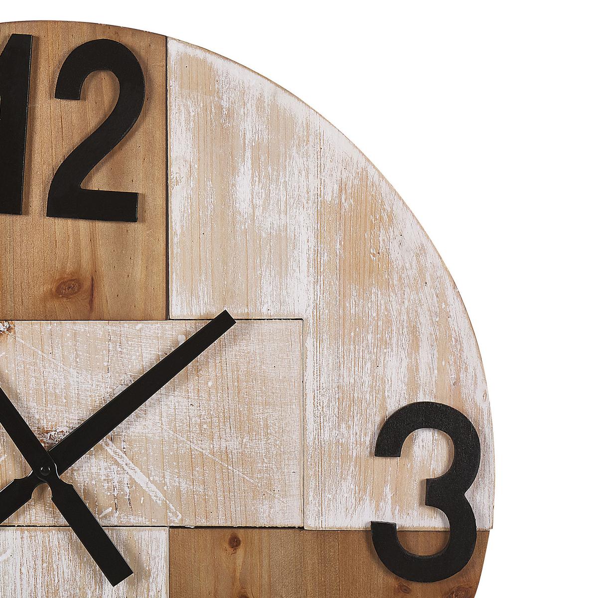 WANDUHR heller holzfarbton Michapan - Hellbraun, Holzwerkstoff (60/60/4cm) - Beliani