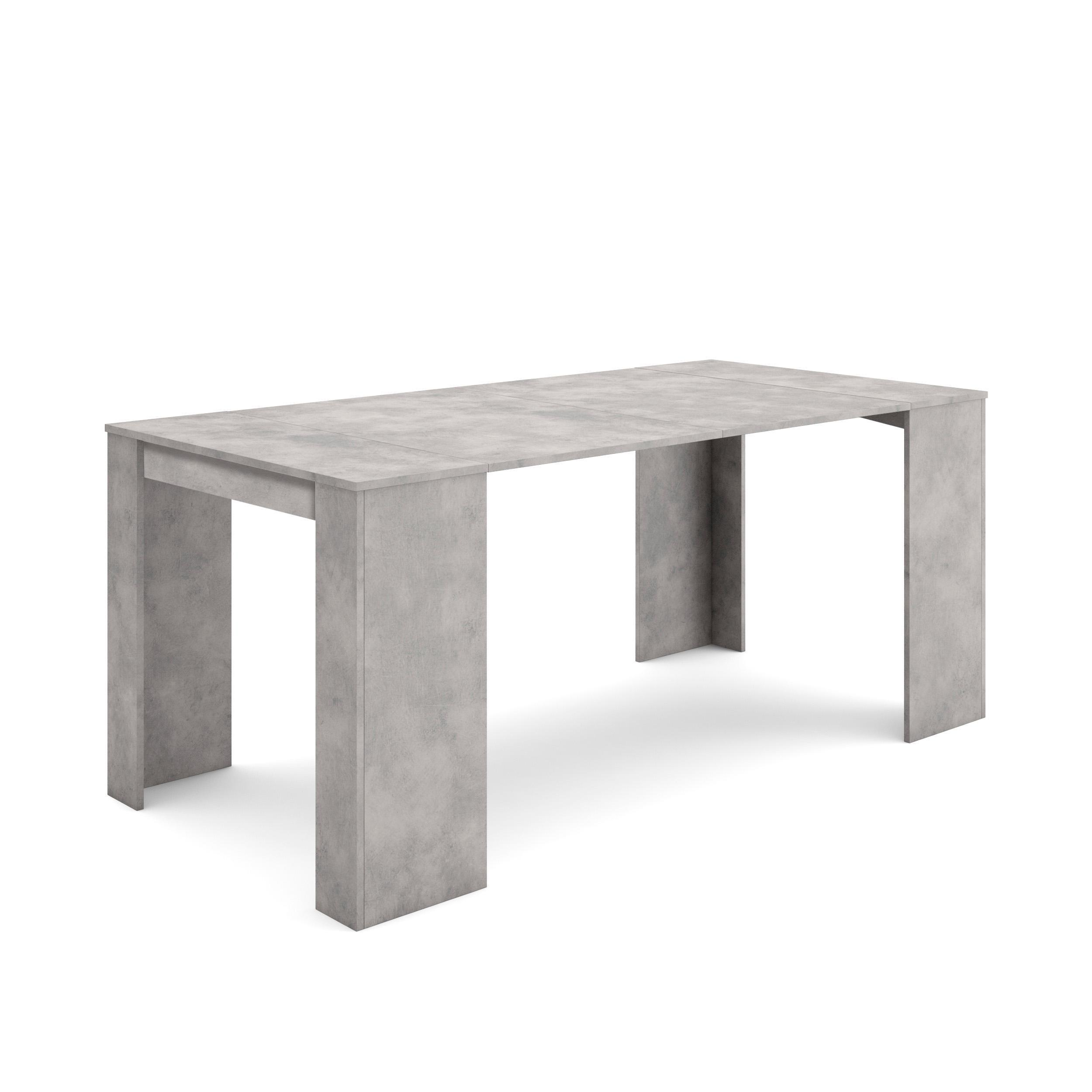 KONSOLENTISCH ausziehbar 58 bis 180cm, für 8 Gäste, zementgrau, 90/58/77cm - Grau, Holzwerkstoff (90/180/77cm) - Skraut Home