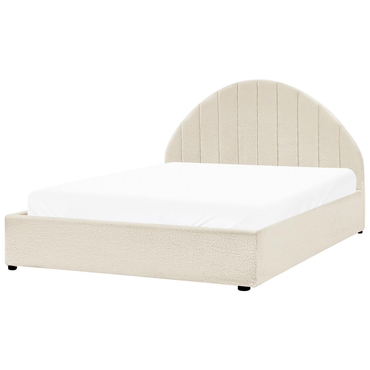 BETT mit Stauraum 140/200 cm Cremeweiß Chadenet - Weiß, Textil (140/200cm) - Beliani