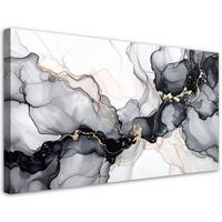 LEINWANDBILD Abstraktion 100x50cm - Schwarz, Textil (100/50cm) - Feeby