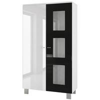 VITRINE Denjo Tür in Schwarz Hochglanz - Schwarz Hochglanz, Holzwerkstoff (71/129/35cm) - Vladon