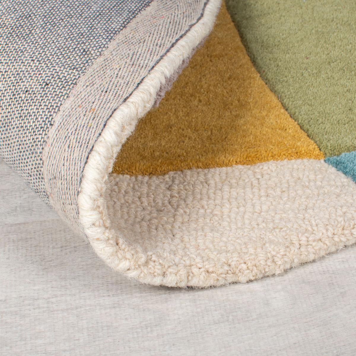WOLLTEPPICH AIRE, abstrakt, aus Wolle, Bunt, Ø 160 cm - Multicolor, Textil (160/160cm) - KADIMA DESIGN