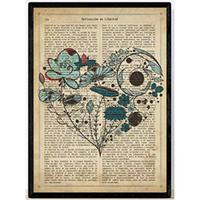 POSTER Herz Der Blauen Blumen A4 Rahmenlos - Klar, Papier (29.7/5/21cm) - Nacnic