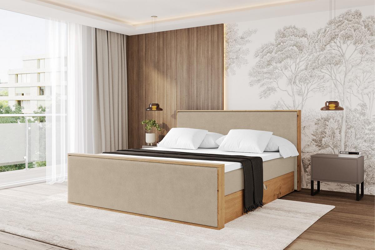 BOXBETT LOLLI9 -Z 120x200 - H3 Creme - Champagner, Holzwerkstoff (120/200cm) - ALTDECOR