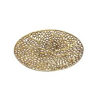 DEKOSCHALE ASTLUX, Aluminium, handgefertigt, Gold, Ø 44 x 4 cm - Goldfarben, Metall (44/4cm) - KADIMA DESIGN