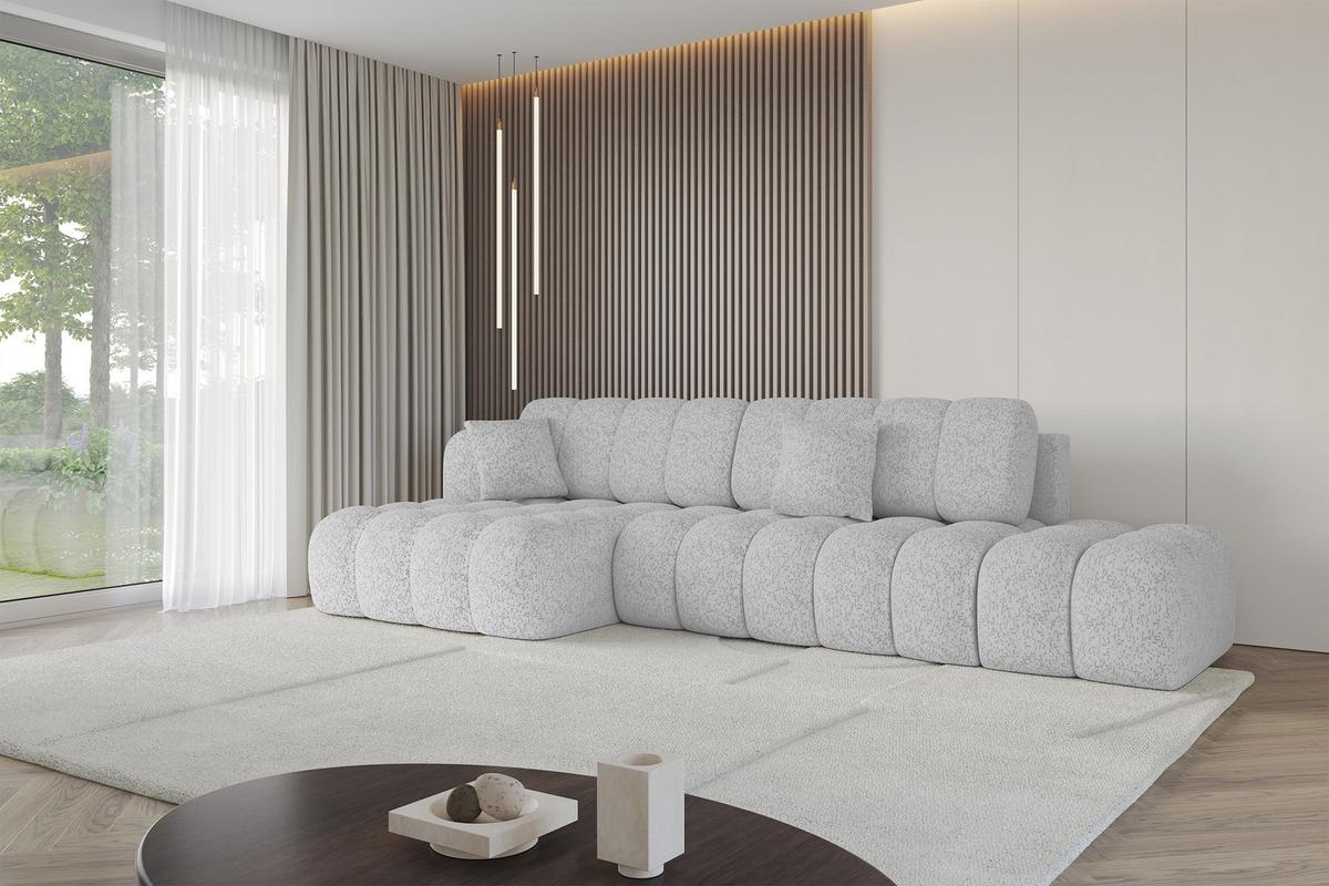 ECKSOFA mit Schlaffunktion Ottomane Links OLEA-L2 321x164x75 Grau Tissu - Graphitfarben/Schwarz, Holzwerkstoff/Kunststoff (321/164cm) - ALTDECOR