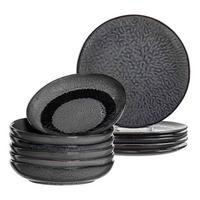 TAFELSERVICE Matera Anthrazit 12-tlg. - Grau, Keramik (2/2/2cm) - Leonardo Living