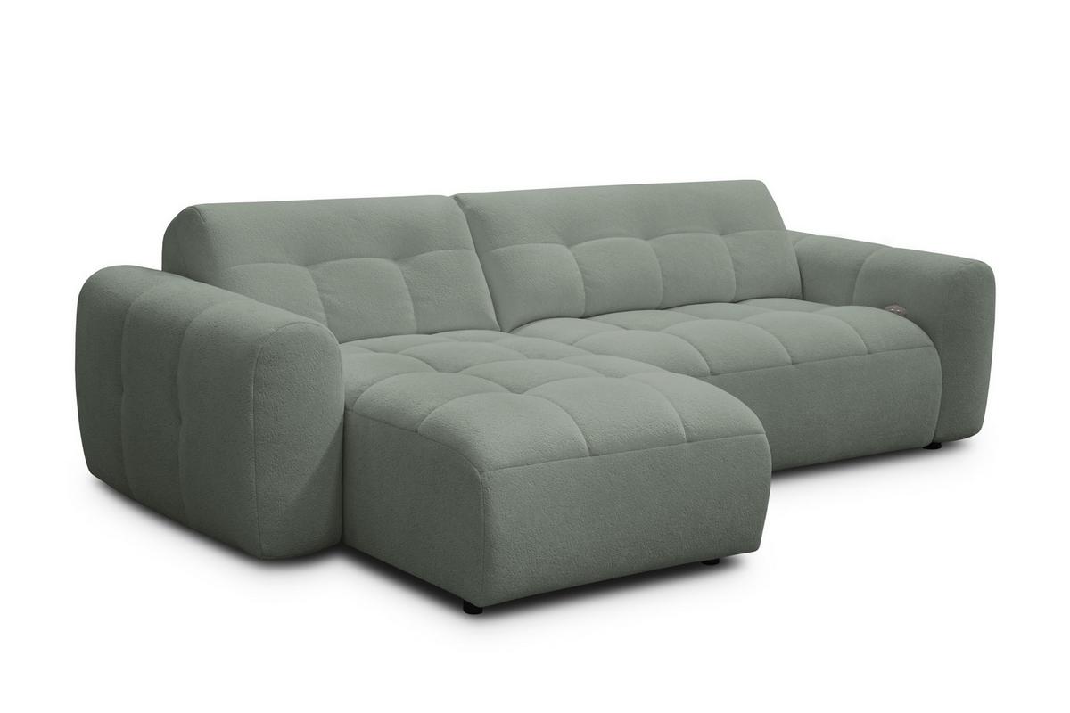 ECKSOFA LUMERO 4-Sitzer LINKS, olive - Schwarz/Olivgrün, Holz/Textil (275/166cm) - Courtois Laville