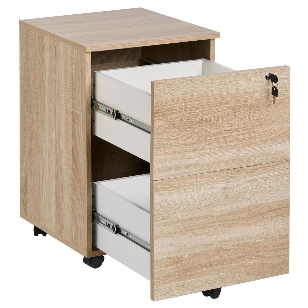 BÜROSCHRANK Hellbraun Johnson - Hellbraun/Schwarz, Holzwerkstoff (40/62/40cm) - Beliani