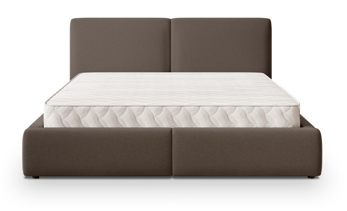 POLSTERBETT FELURO SR 200x200 cm mit Bettkästen - Braun - Braun, Holz/Textil - MASSENO