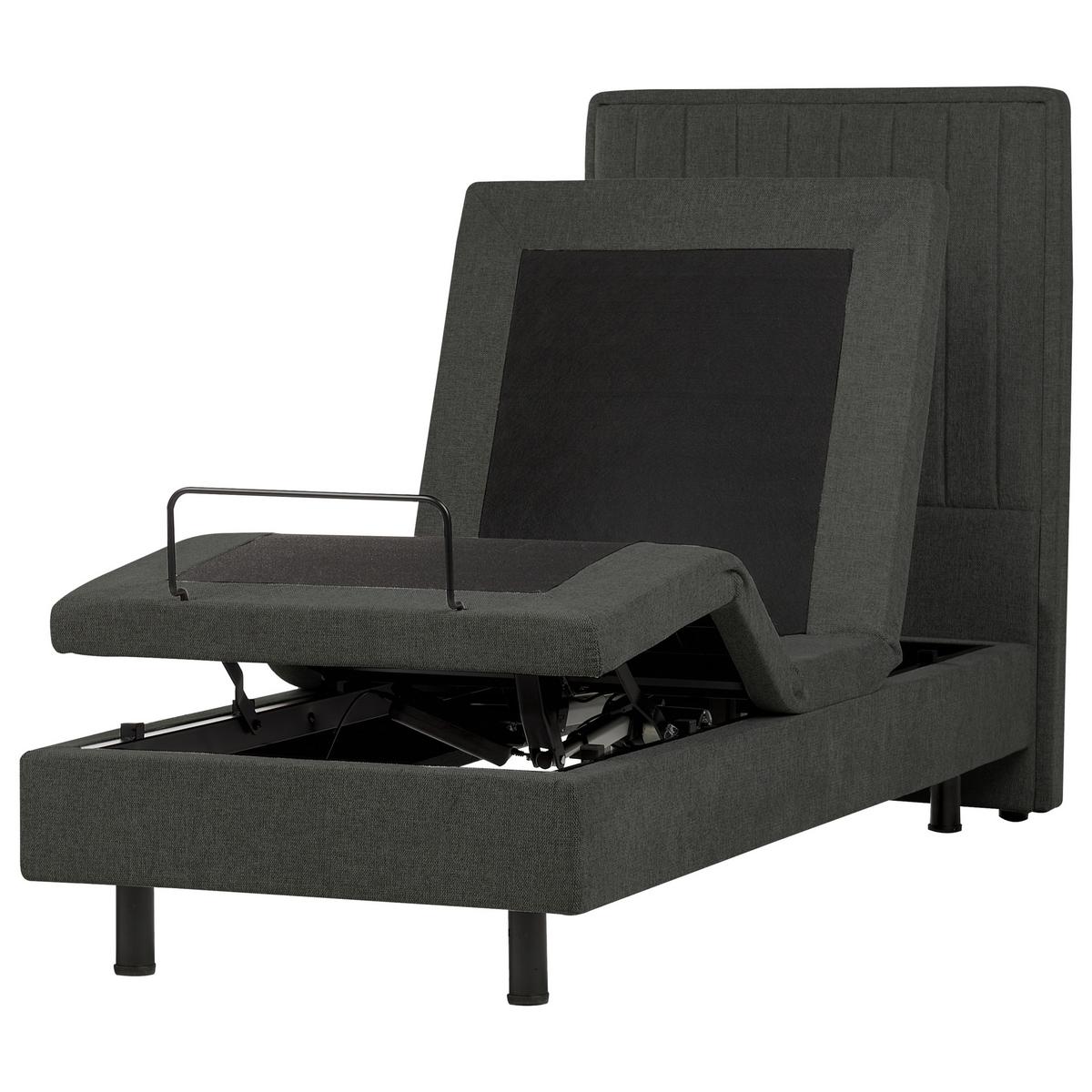 BETT verstellbar 80/200 cm Stoff Dunkelgrau Castellan - Dunkelgrau, Textil (80/200cm) - Beliani
