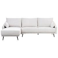 ECKSOFA 3-Sitzer Stoff Cremeweiß rechtsseitig Varde - Creme, Textil (245/162cm) - Beliani