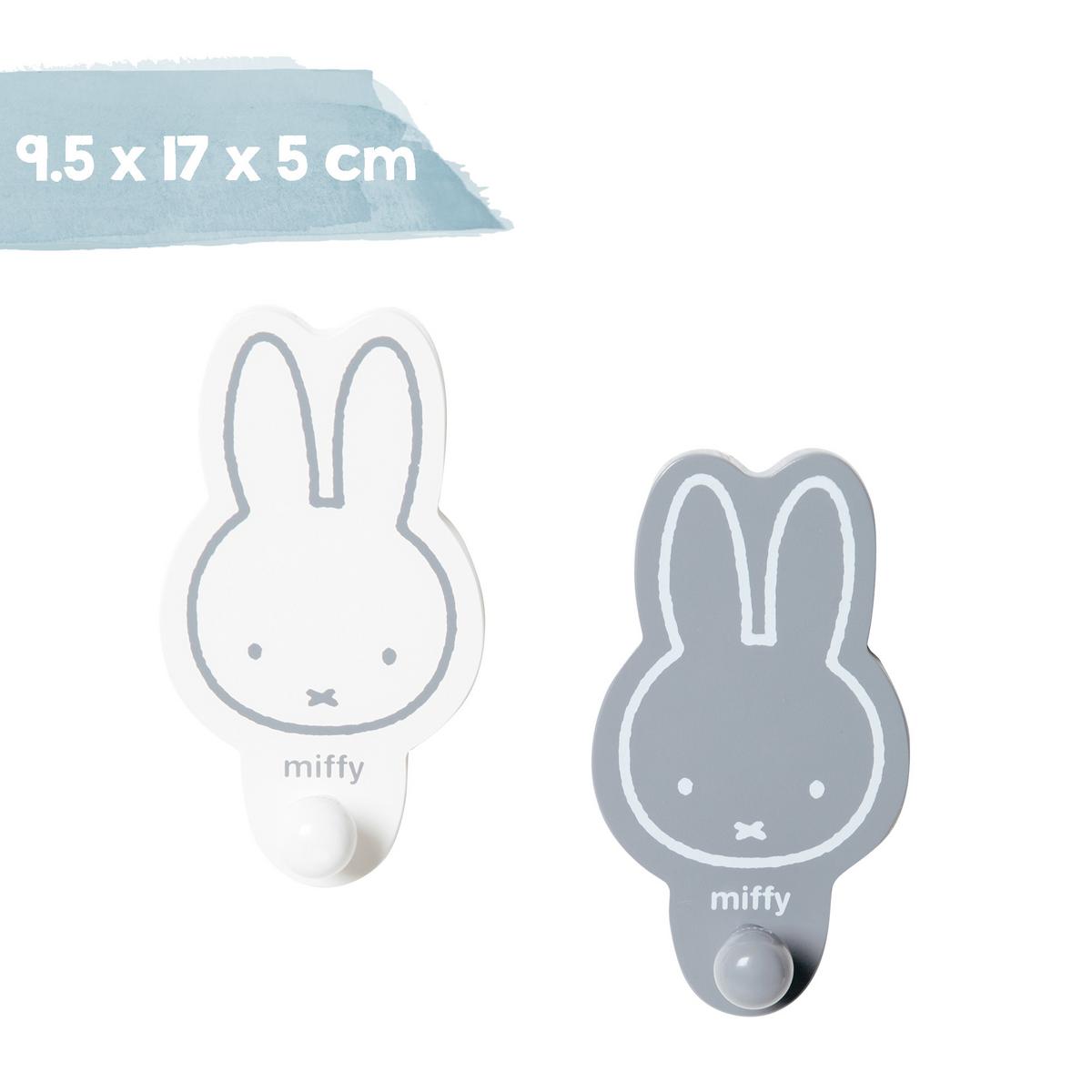 WANDHACKEN Miffy 2-tlg. - Dunkelgrau, Holzwerkstoff (9.5/17/5cm) - Roba
