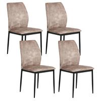 ESSZIMMERSTUHL 4er-Set Stoff Taupe Rocheport - Taupe, Textil (46/89/44cm) - Beliani